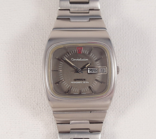 Omega Constellation Megaquartz 32 KHz day date 1973 steel 196.0016 396.0811 196.016 VTGwatch offer Swiss luxury vintage mens and ladies chronograph watches of famous designer brands like Rolex Cartier...