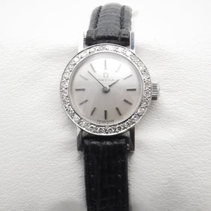 Omega stunning 18k solid white gold 28 diamond set vintage Omega watch 1966 18mm (serviced) BC 610.096