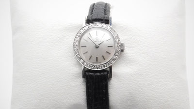 Omega stunning 18k solid white gold 28 diamond set vintage Omega watch 1966 18mm (serviced) BC 610.096