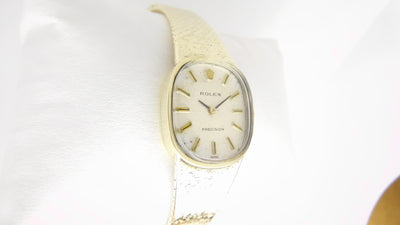 Rolex Precision solid gold bracelet watch vintage ca 1960 caliber 1400