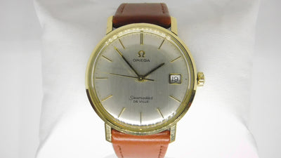 Omega Seamaster De Ville 136.020 cal 611 gold on steel vintage year 1966 linen dial date