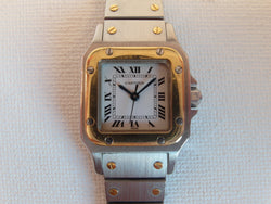 Cartier Santos Galbee automatic lady 24x24 mm gold and steel