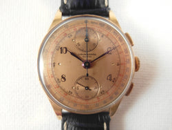 Chronographe Suisse Chrono 18 k gold vintage watch