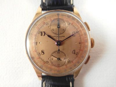 Chronographe Suisse Chrono 18 k gold vintage watch