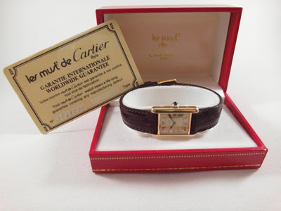 Cartier les must de Cartier ladies Tank vintage watch 1978 (box+papers)