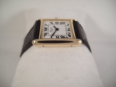 Chopard LUC Tank 18 k solid gold new lizard strap 2512 vintage 1979