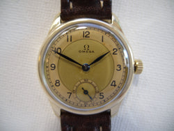 Omega 14 k solid gold 26.5 SOB T.2 vintage watch 1938 serviced