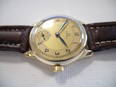 Omega 14 k solid gold 26.5 SOB T.2 vintage watch 1938 serviced