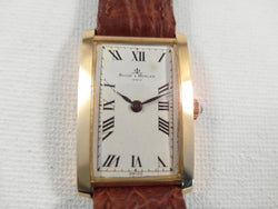 Baume and Mercier Genève 18 k solid gold curved model vintage cal 775