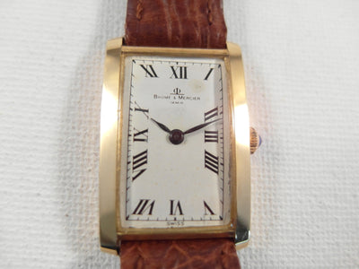 Baume and Mercier Genève 18 k solid gold curved model vintage cal 775