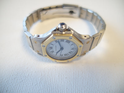Cartier Santos Automatic with BOX, extra links Octagon 1990 ladies' watch 26mm