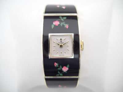 Bucherer lovely ladies vintage bracelet watch with flowers, ulaminium