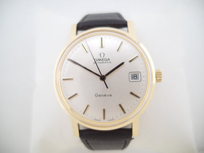 Omega Genève with box 14k solid gold automatic cal 1012 year 1973 BD 166.0163 / 166.163