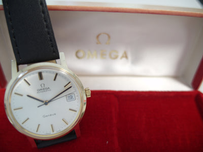 Omega Genève with box 14k solid gold automatic cal 1012 year 1973 BD 166.0163 / 166.163