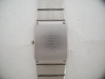 Baume & Mercier Geneve reference 5739.038 flat rectangular model gold and steel two tone