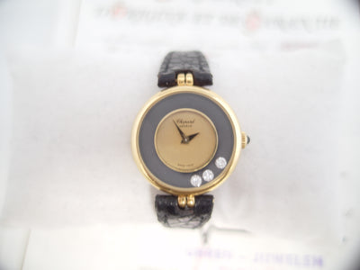 Chopard Happy Diamonds 0,15crt 18k PAPERS gift box 1980 solid gold floating diamonds