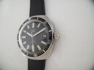 Gruen Rare diver 37mm year 1973 Precision Power Date quickset