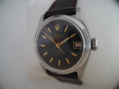 Rolex rare black dial Oyster Precision all original with date 6066