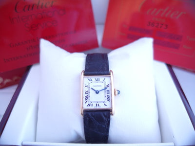 Cartier Tank solid gold (papers) 18k folding clasp manual winding 1981 ETA 2412