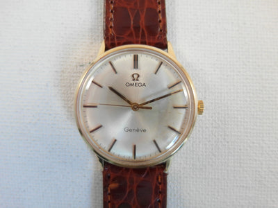 Omega Genève 14 k solid gold caliber 601 reference 131.041 vintage watch