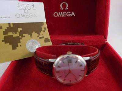 Omega Automatic Date 9 k gold (box+papers) cal 1010 vintage watch