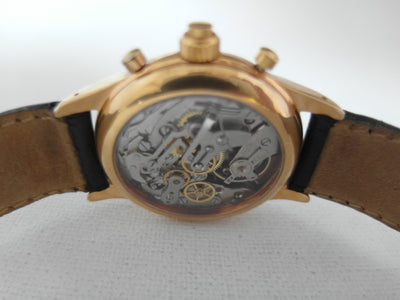 Dubey & Schaldenbrand INDEX-MOBILE "rattrapente" gold plated skeleton Chrono