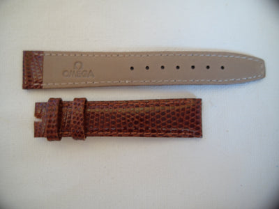 New 18 mm Omega strap brown lizard skin X8558K