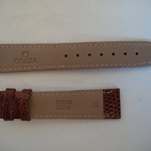 New 18 mm Omega strap brown lizard skin X8558K