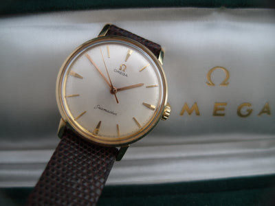 Omega Seamaster 18 k solid gold with box vintage year 1960 cal 600 OT 14750 SC-1