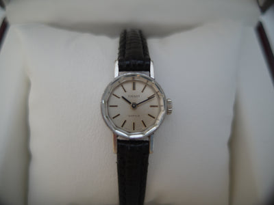 Tissot Saphir white gold plated ladies vintage 70 watch in gift box