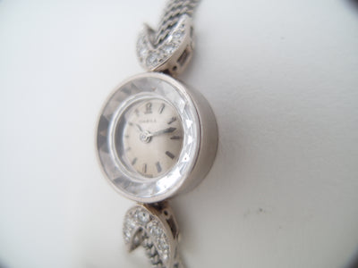 Omega Sapphette solid 14k white gold 10 diamonds bracelet