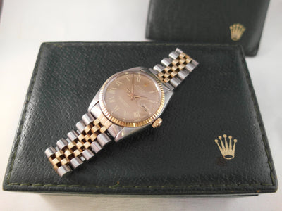 Rolex with BOX and RARE DAIL: Oyster Perpetual Datejust 16013 vintage watch