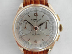 Lemania 105 Chronograph 18 k gold, perfect condition vintage
