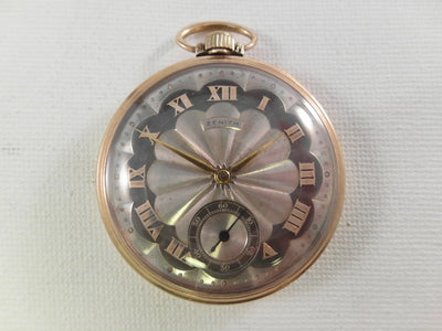 Zenith awesome pocket watch from 1921 bizar dial, mint condition