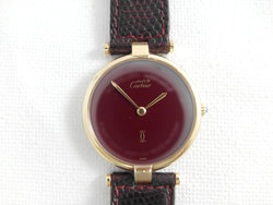 Cartier Must de Cartier Ronde 30mm, original box, crown, strap, buckle, ca. 1990
