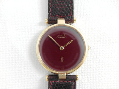Cartier Must de Cartier Ronde 30mm, original box, crown, strap, buckle, ca. 1990