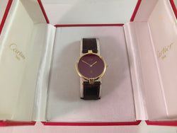 Cartier Must de Cartier Ronde 30mm, original box, crown, strap, buckle, ca. 1990