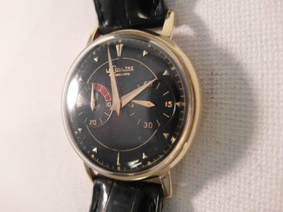 Jaeger-LeCoultre Futurematic JLC croco strap and buckle 14 k case cal 497 Power Reserve