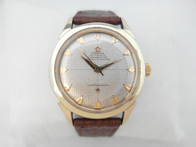 Omega Constellation Pie Pan + Honeycomb + Cross Hair dail ! Bumper caliber 354 vintage watch from 1951 (genuine Omega ostrich strap, Omega buckle, glass, crown, etc)