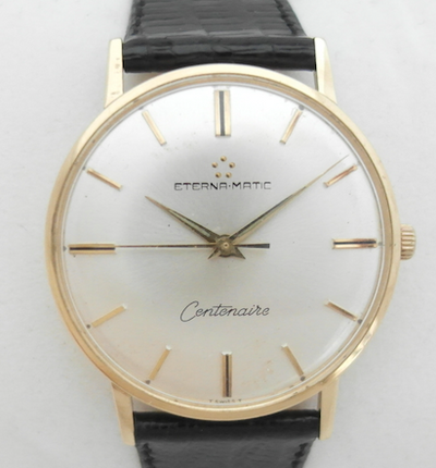 Eterna-Matic Centenaire 18k case, automatic, new Eterna lizard strap and buckle mint condition