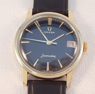 Omega Seamaster BLACK DIAL nos strap + buckle cal 610 ref 136.005 vintage watch