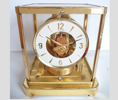 LeCoultre ATMOS VIII 528-8 JLC perpetual clock runs, case "aged" 1965