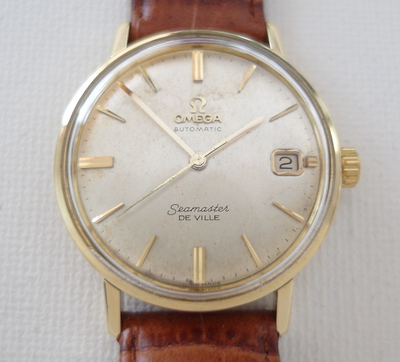 Omega solid gold Seamaster DeVille automatic date 562 1963 14K 166020 166.020 SC - 62 De Ville